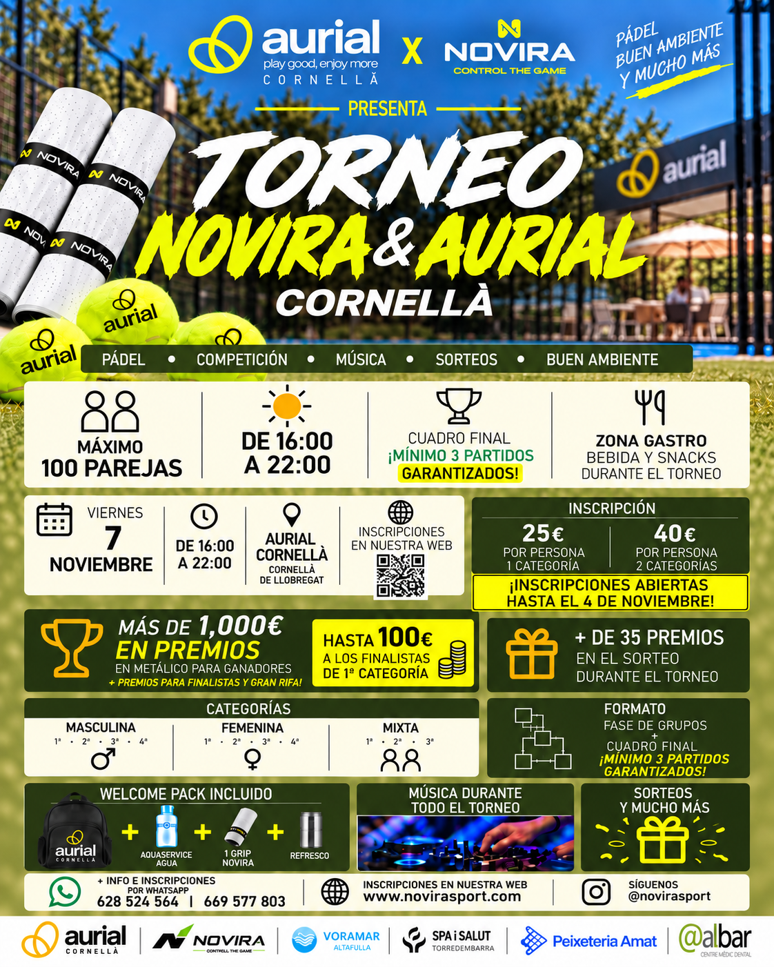 Cartel del torneo Novira & Aurial Cornellà